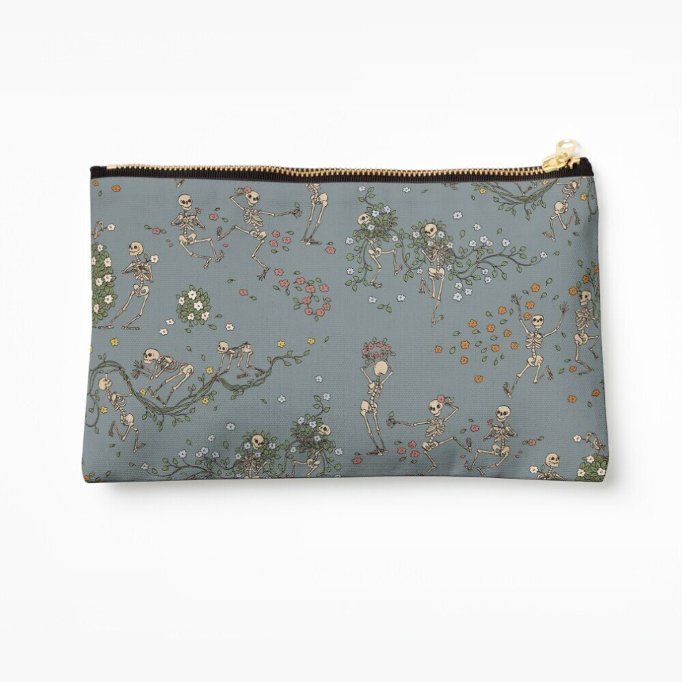 Whibos Makeup Bag Skeletons With Garlands Cosmetic Organizer Tyvek Paper Bags Zipper Pouch