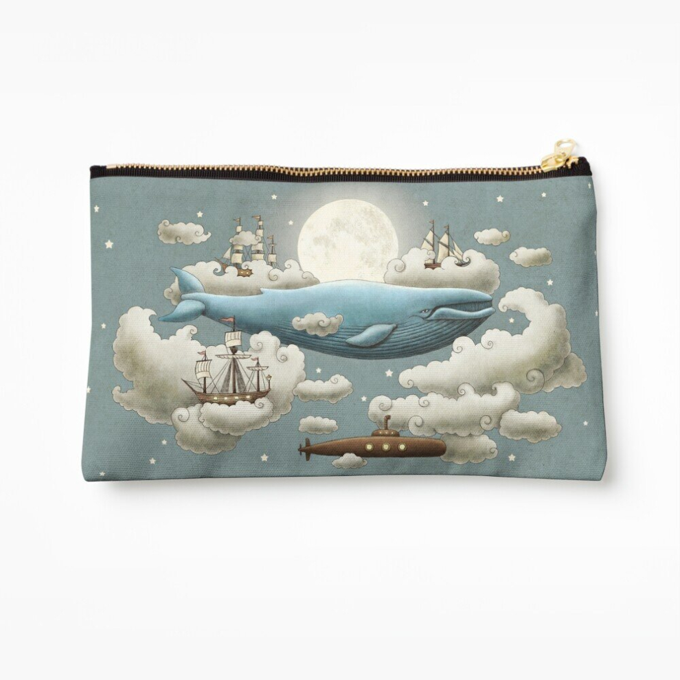 Whibos Makeup Bag Ocean Meets Sky Cosmetic Organizer Tyvek Paper Bags Zipper Pouch