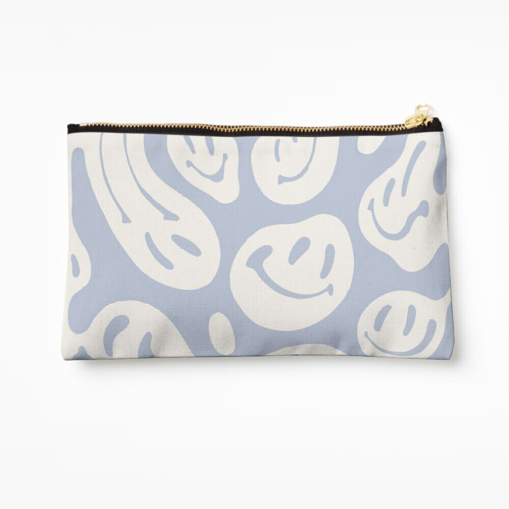 Whibos Blue Makeup Bag Liquid Smiley Cool Cosmetic Organizer Tyvek Paper Bags Zipper Pouch