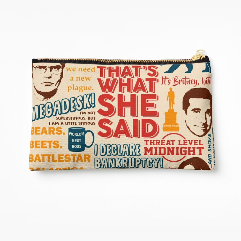 Whibos Makeup Bag All The Best Quotes From The Office - "That's What She Said"! Cosmetic Organizer Tyvek Paper Bags Zipper Pouch