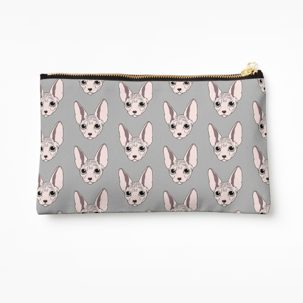 Whibos Makeup Bag Sphynx Cat Cosmetic Organizer Tyvek Paper Bags Zipper Pouch