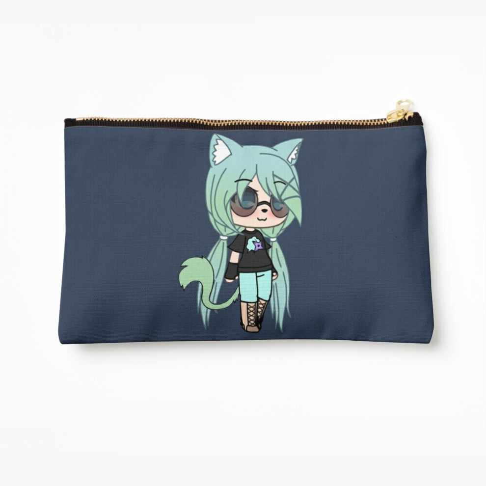 Whibos Makeup Bag Gacha Life Series - Chloe The Tomboy Cosmetic Organizer Tyvek Paper Bags Zipper Pouch