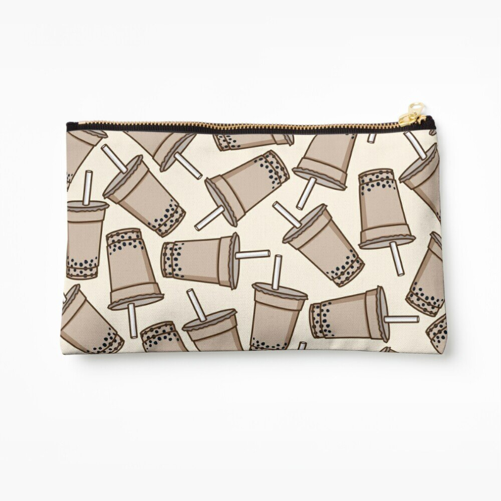 Whibos Makeup Bag Bubble Tea Cosmetic Organizer Tyvek Paper Bags Zipper Pouch