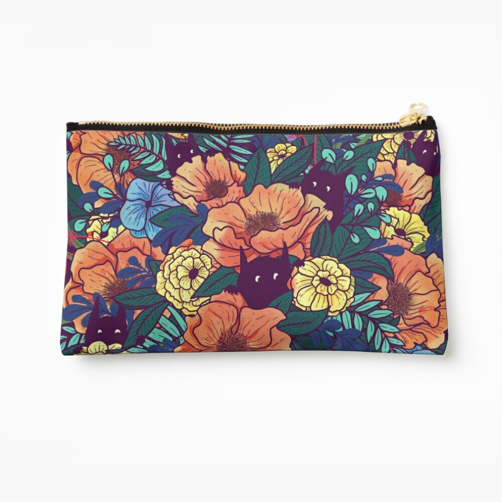 Whibos Makeup Bag Wild Flowers Cosmetic Organizer Tyvek Paper Bags Zipper Pouch