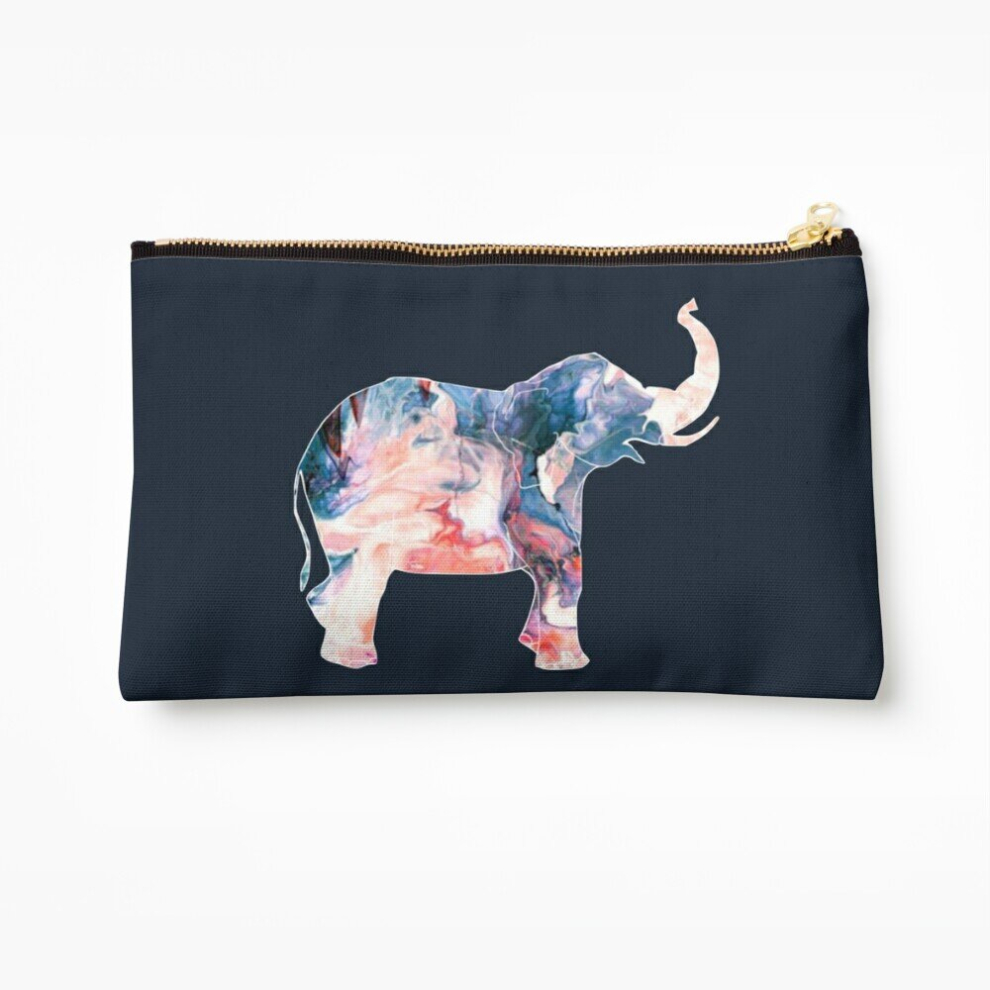 Whibos Makeup Bag Watercolor Elephant Swirl Cosmetic Organizer Tyvek Paper Bags Zipper Pouch
