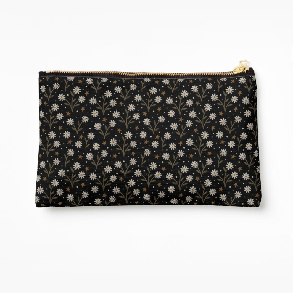 Whibos White Makeup Bag Tiny Flowers Cosmetic Organizer Tyvek Paper Bags Zipper Pouch