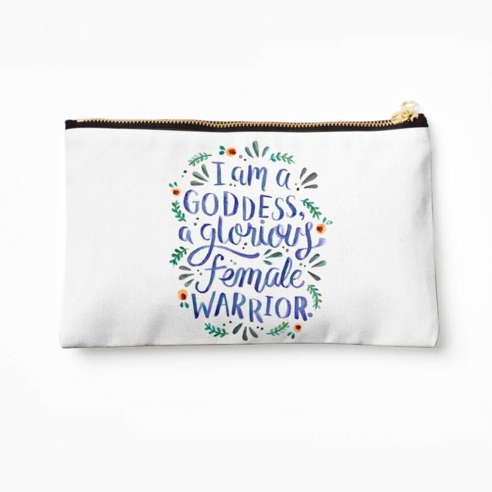 Whibos Makeup Bag I Am A Goddess, A Glorious Female Warrior. Cosmetic Organizer Tyvek Paper Bags Zipper Pouch