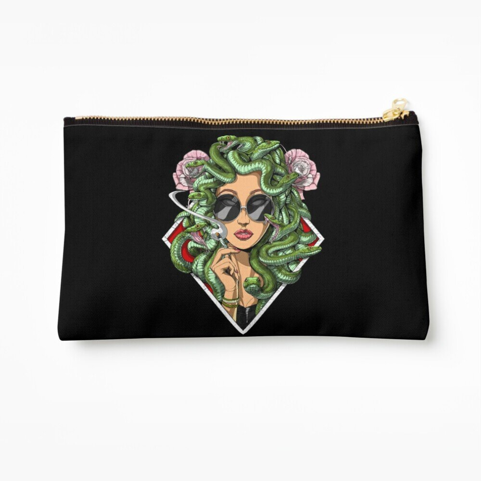 Whibos Makeup Bag Medusa Hippie Stoner Cosmetic Organizer Tyvek Paper Bags Zipper Pouch