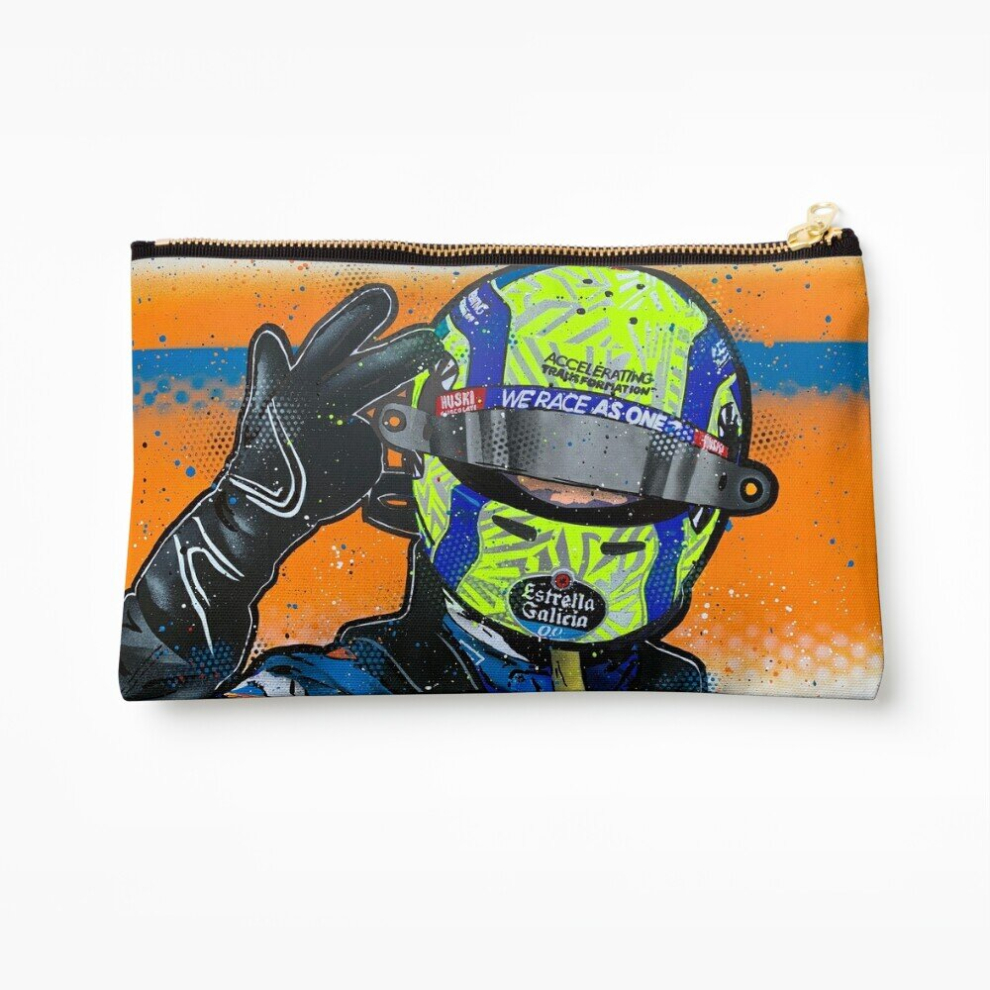 Makeup Bag Lando Norris 2020 - McLaren graffiti painting by DRAutoArt Cosmetic Organizer Tyvek Paper Bags Zipper Pouch