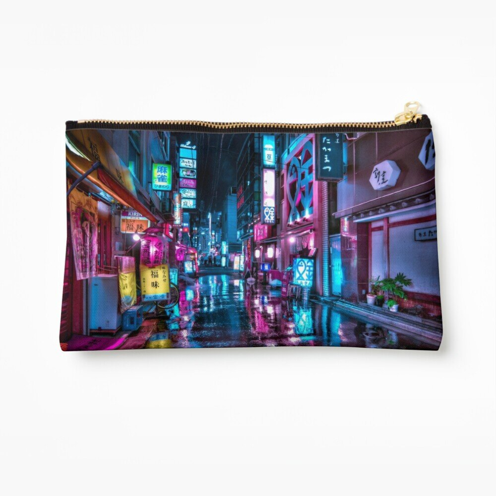 Whibos Makeup Bag Tokyo At Night - Shimbashi Cosmetic Organizer Tyvek Paper Bags Zipper Pouch