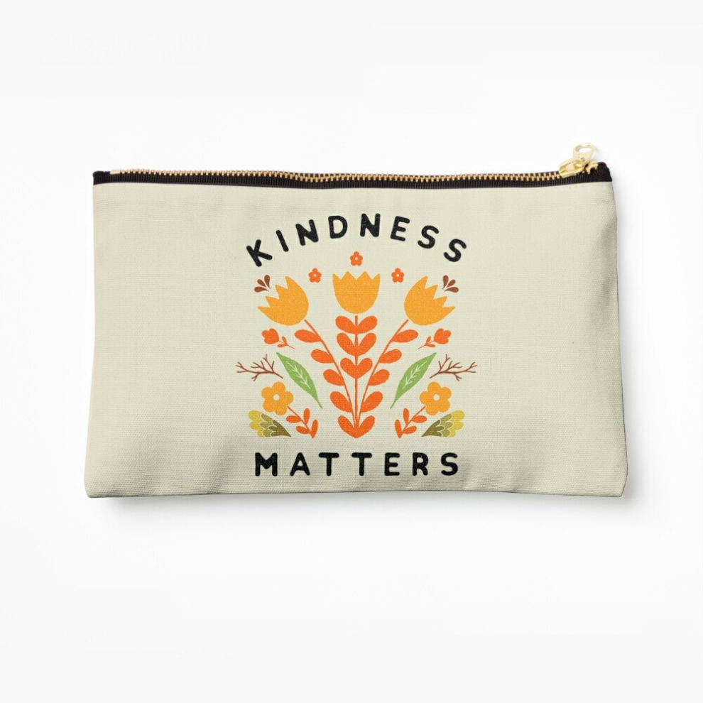 Whibos Makeup Bag Kindness Matters Cosmetic Organizer Tyvek Paper Bags Zipper Pouch