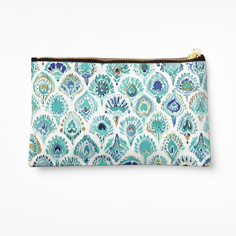Whibos Makeup Bag Peacock Mermaid Nautical Scales And Feathers Cosmetic Organizer Tyvek Paper Bags Zipper Pouch