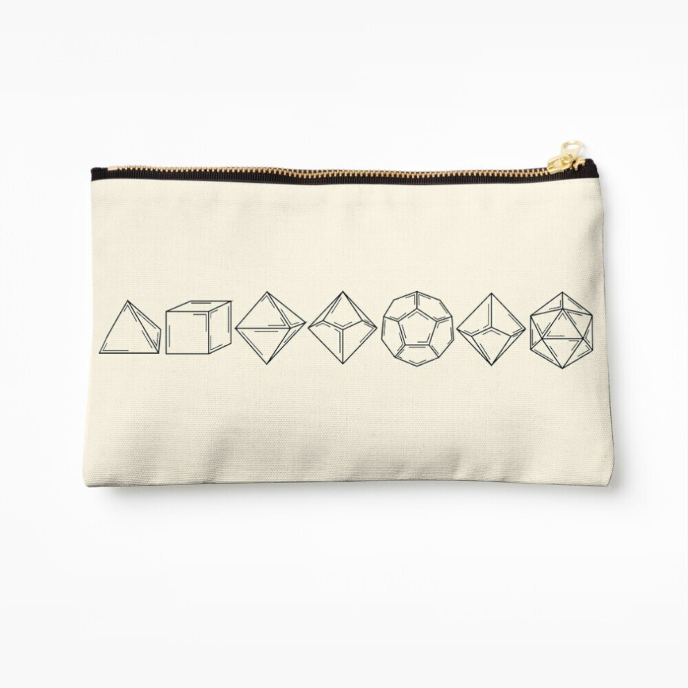 Whibos Makeup Bag Minimal Dungeons And Dragons Dice Set D20 Cosmetic Organizer Tyvek Paper Bags Zipper Pouch