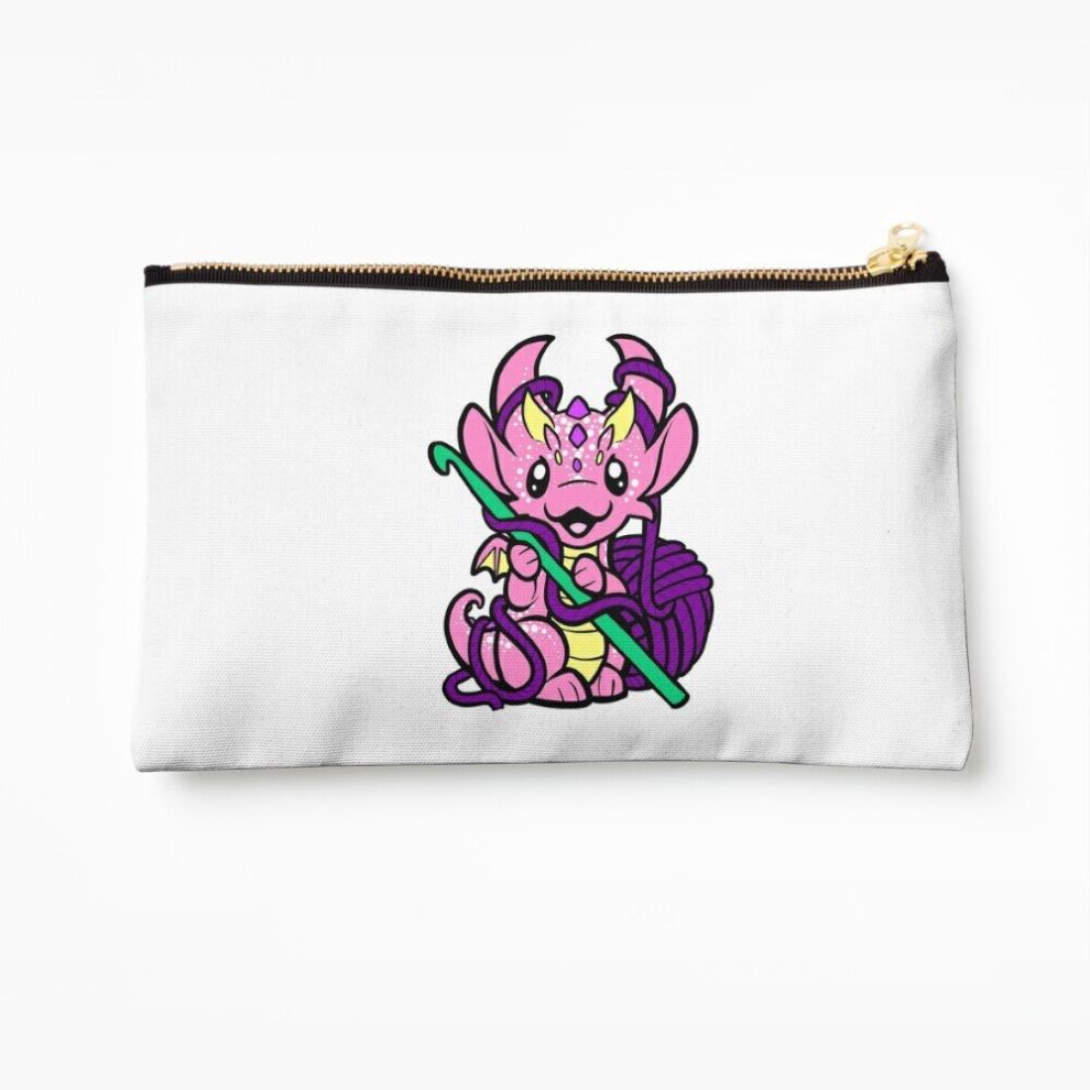 Whibos Makeup Bag Crochet Dragon Cosmetic Organizer Tyvek Paper Bags Zipper Pouch