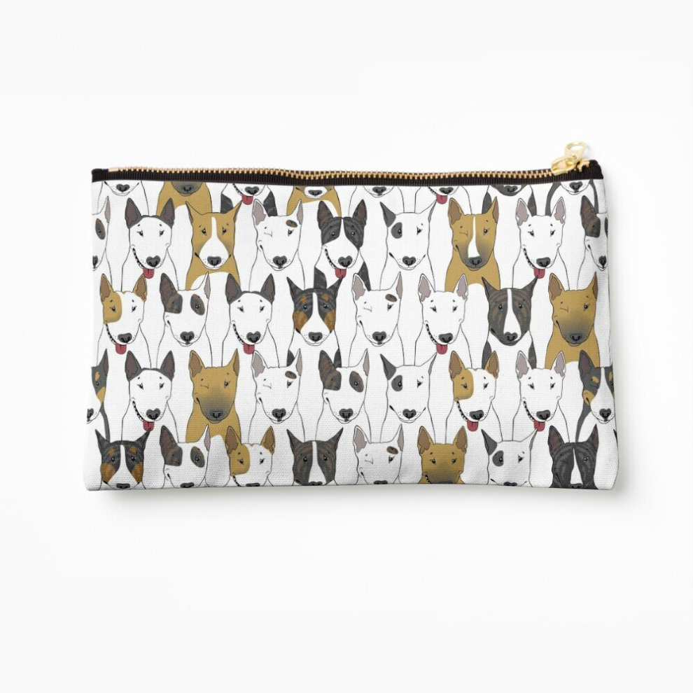 Whibos Makeup Bag Funny Bull Terriers Pattern Cosmetic Organizer Tyvek Paper Bags Zipper Pouch