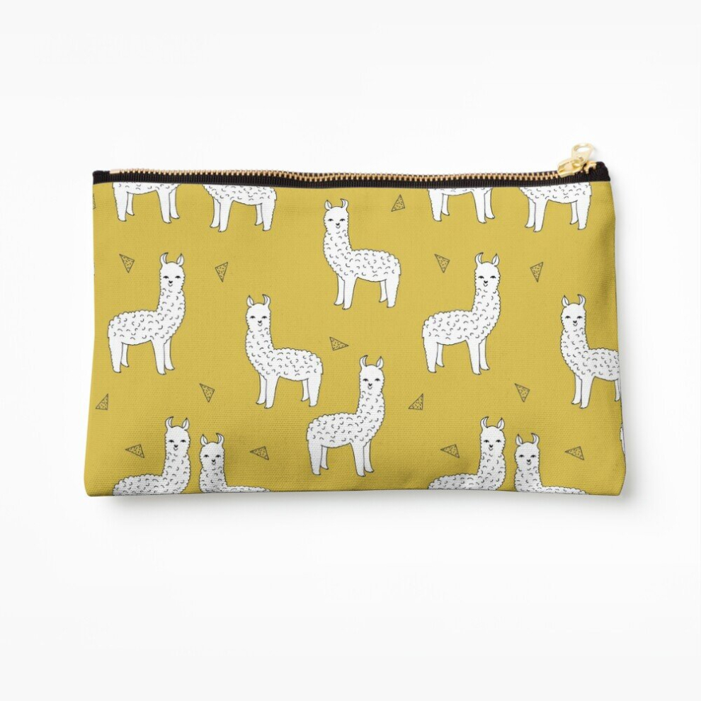 Whibos Makeup Bag Alpaca - Mustard By Andrea Lauren Cosmetic Organizer Tyvek Paper Bags Zipper Pouch