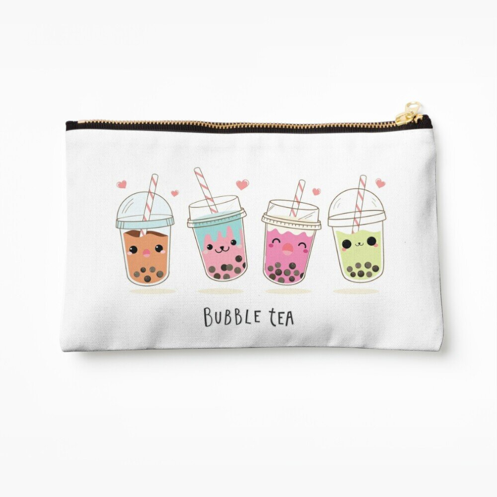Whibos Makeup Bag Bubble Tea Cosmetic Organizer Tyvek Paper Bags Zipper Pouch