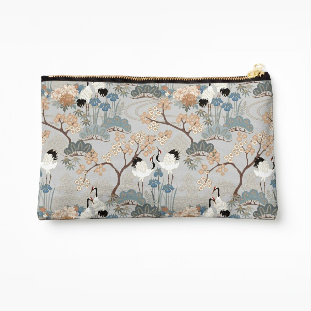 Whibos Gray Makeup Bag Japanese Garden Cosmetic Organizer Tyvek Paper Bags Zipper Pouch