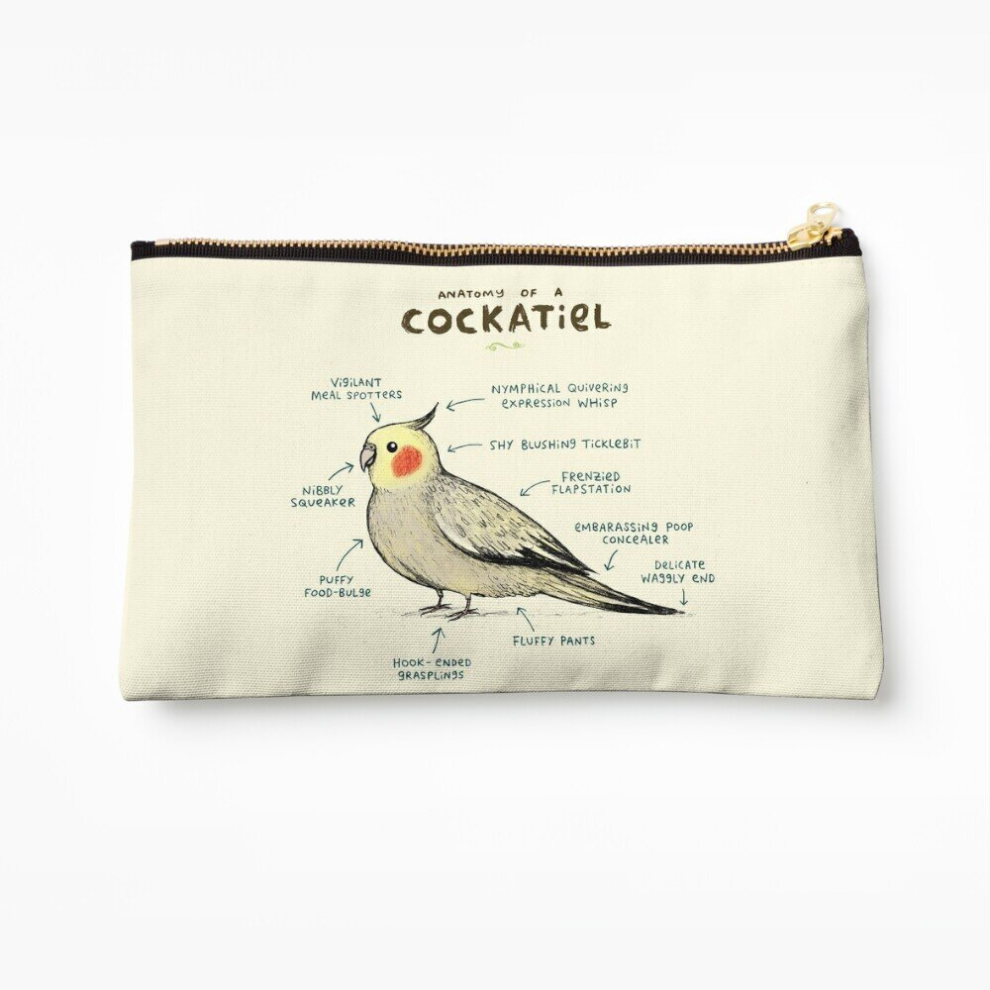 Whibos Makeup Bag Anatomy Of A Cockatiel Cosmetic Organizer Tyvek Paper Bags Zipper Pouch