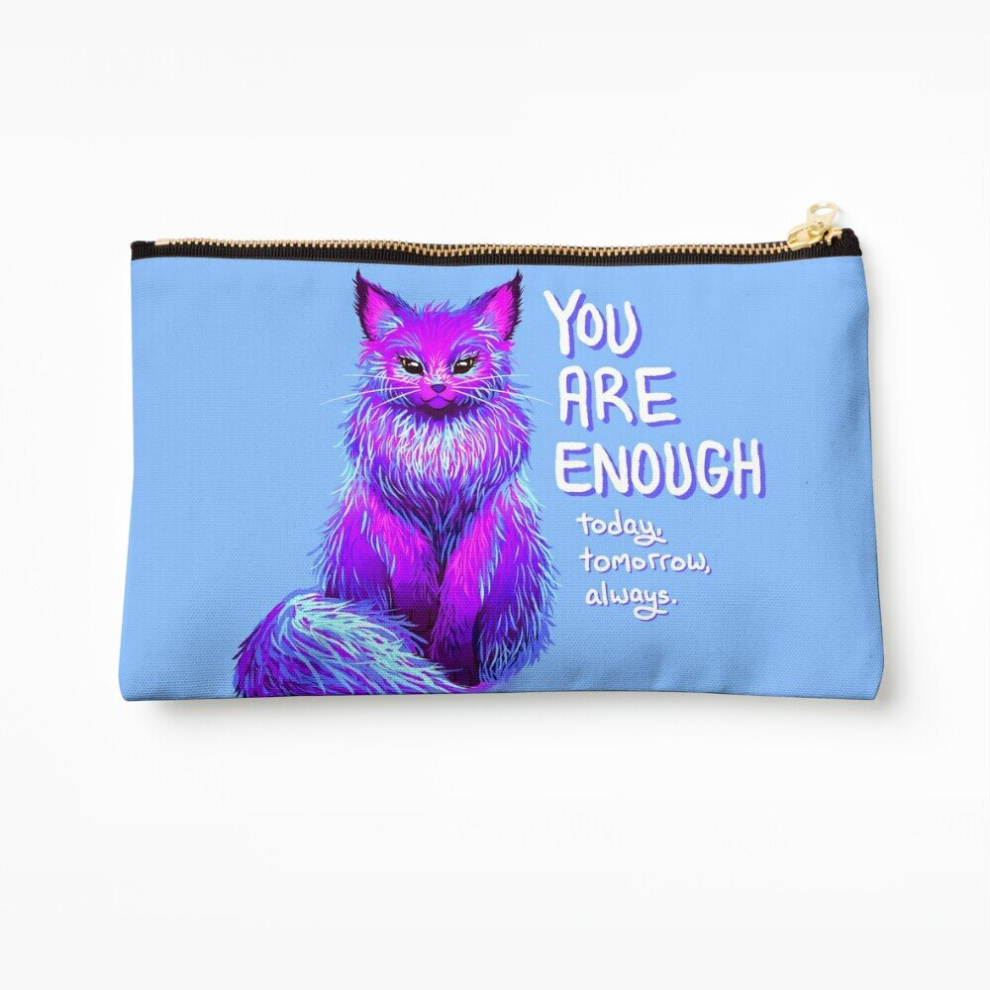 Whibos Makeup Bag You Are Enough Magical Maine Coon Cat Cosmetic Organizer Tyvek Paper Bags Zipper Pouch