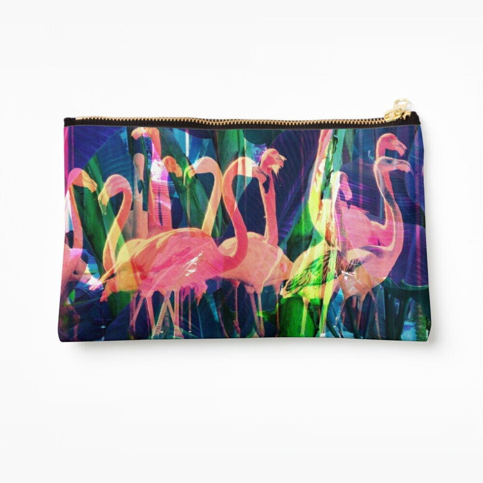 Whibos Makeup Bag Flamingo Dance Cosmetic Organizer Tyvek Paper Bags Zipper Pouch