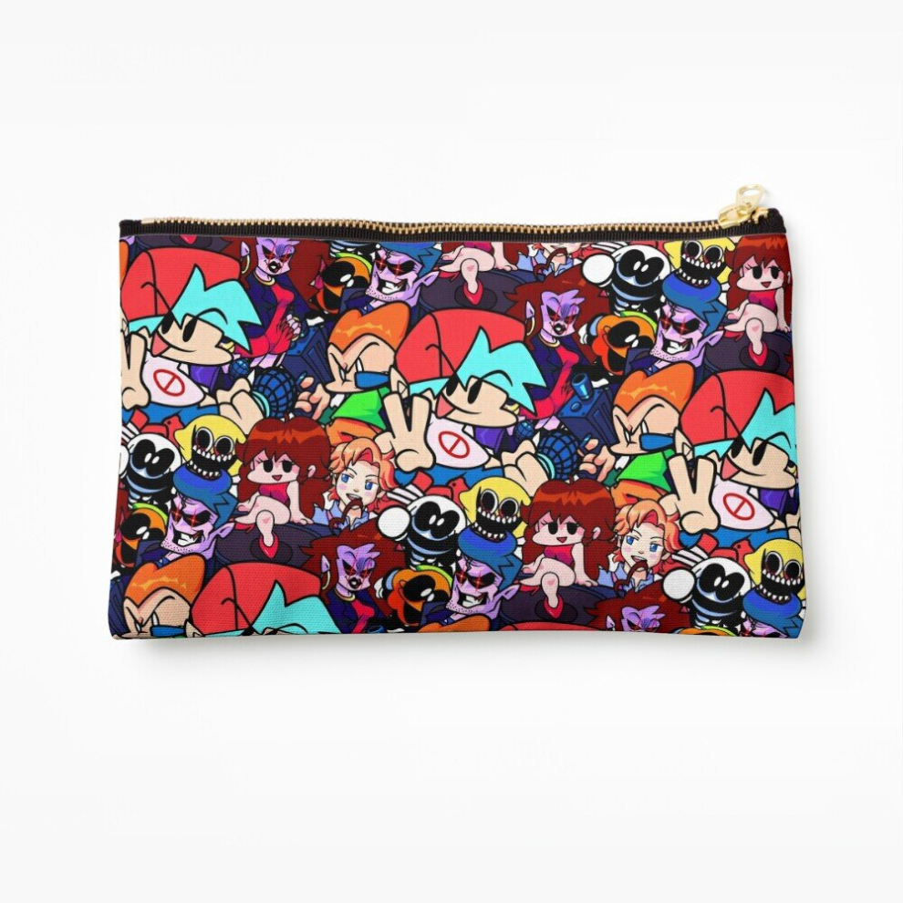 Whibos Makeup Bag Friday Night Funkin Collage Cosmetic Organizer Tyvek Paper Bags Zipper Pouch