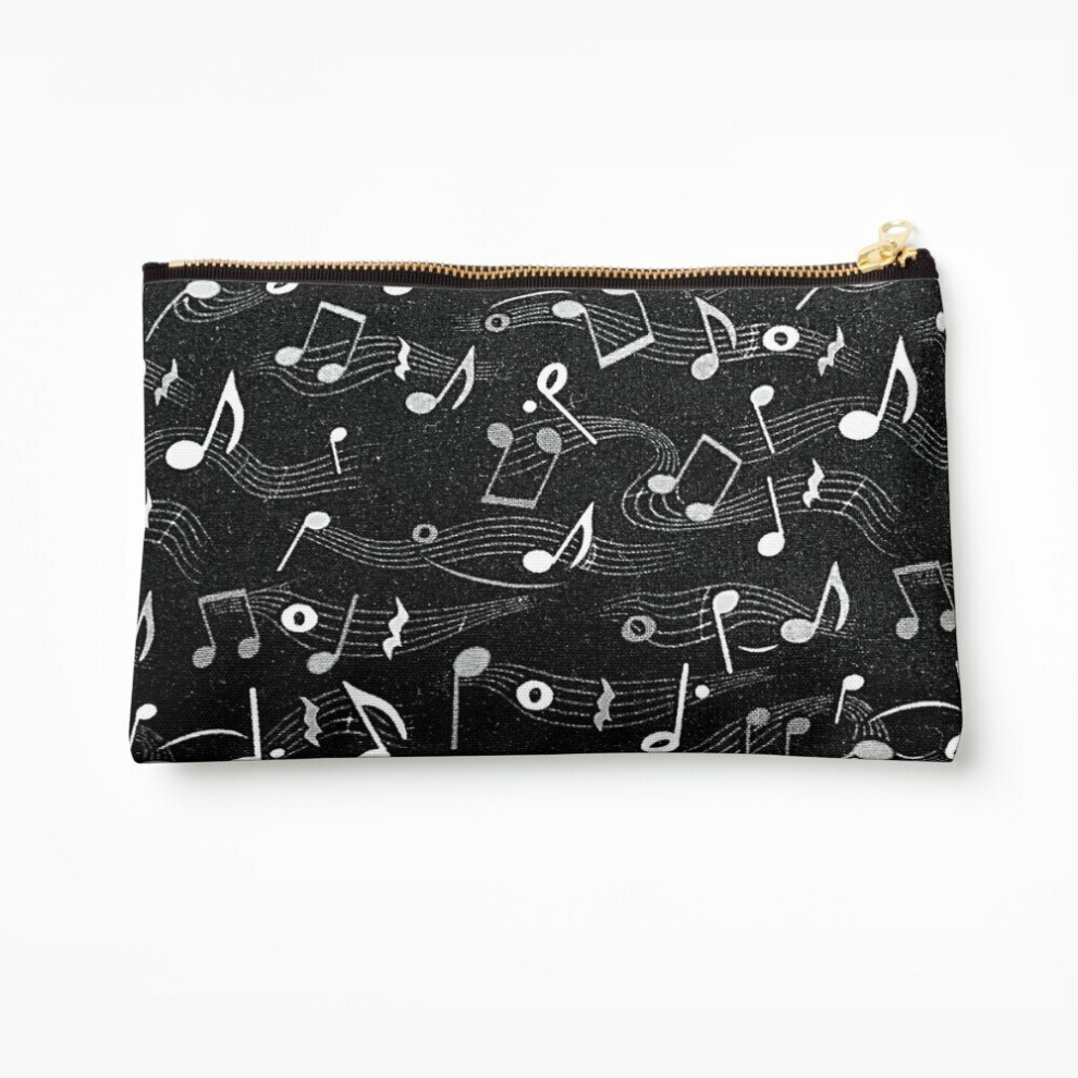 Whibos Makeup Bag Musical Notes Cosmetic Organizer Tyvek Paper Bags Zipper Pouch
