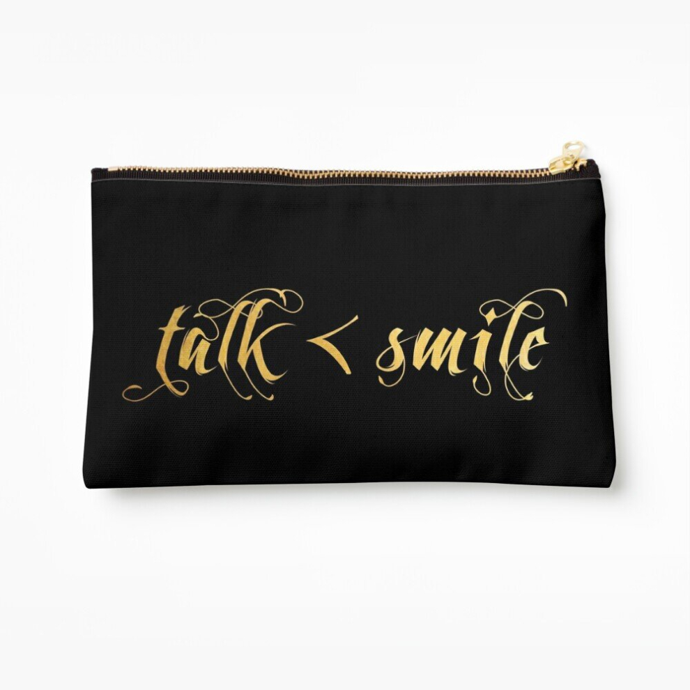 Whibos Makeup Bag Talk Less, Smile More Cosmetic Organizer Tyvek Paper Bags Zipper Pouch