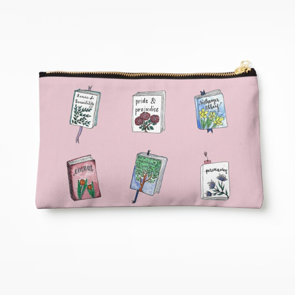 Whibos Makeup Bag Jane Austen Books With Flowers! Cosmetic Organizer Tyvek Paper Bags Zipper Pouch