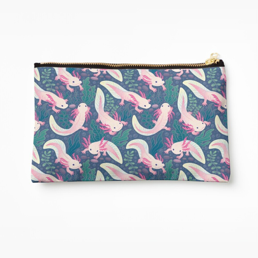 Whibos Makeup Bag Axolotls Cosmetic Organizer Tyvek Paper Bags Zipper Pouch