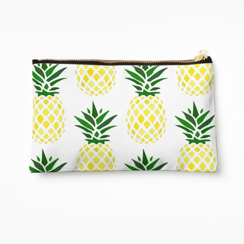 Whibos Makeup Bag Pineapple Cosmetic Organizer Tyvek Paper Bags Zipper Pouch