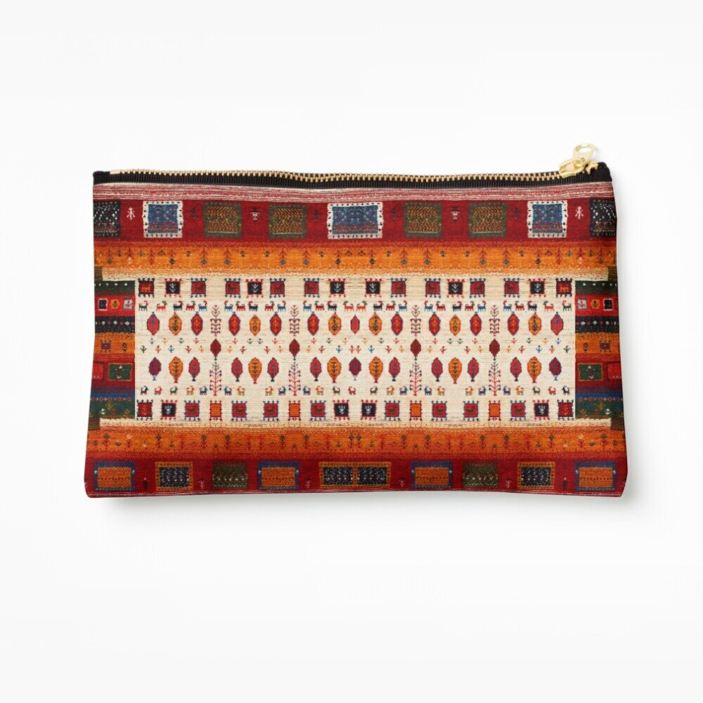 Whibos Makeup Bag Bohemian Traditional Berber Vintage Autumn Fall Season Moroccan Fabric Style Cosmetic Organizer Tyvek Paper Bags Zipper Pouch