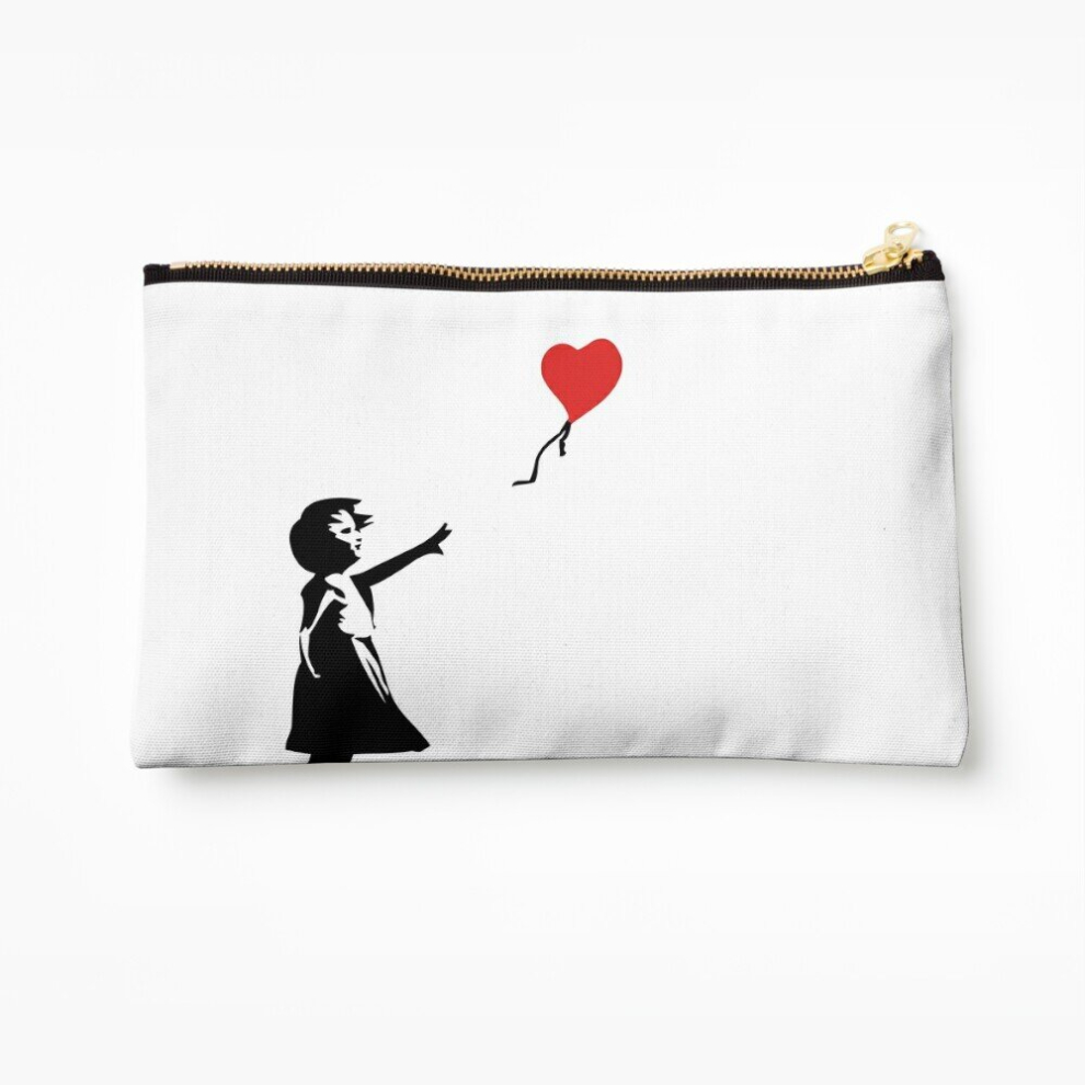 Whibos Makeup Bag Banksy Letting Love Go! Balloon Girl! Cosmetic Organizer Tyvek Paper Bags Zipper Pouch