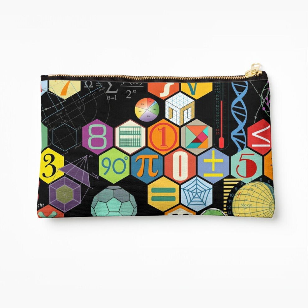 Whibos Black Makeup Bag Math In ! Cosmetic Organizer Tyvek Paper Bags Zipper Pouch