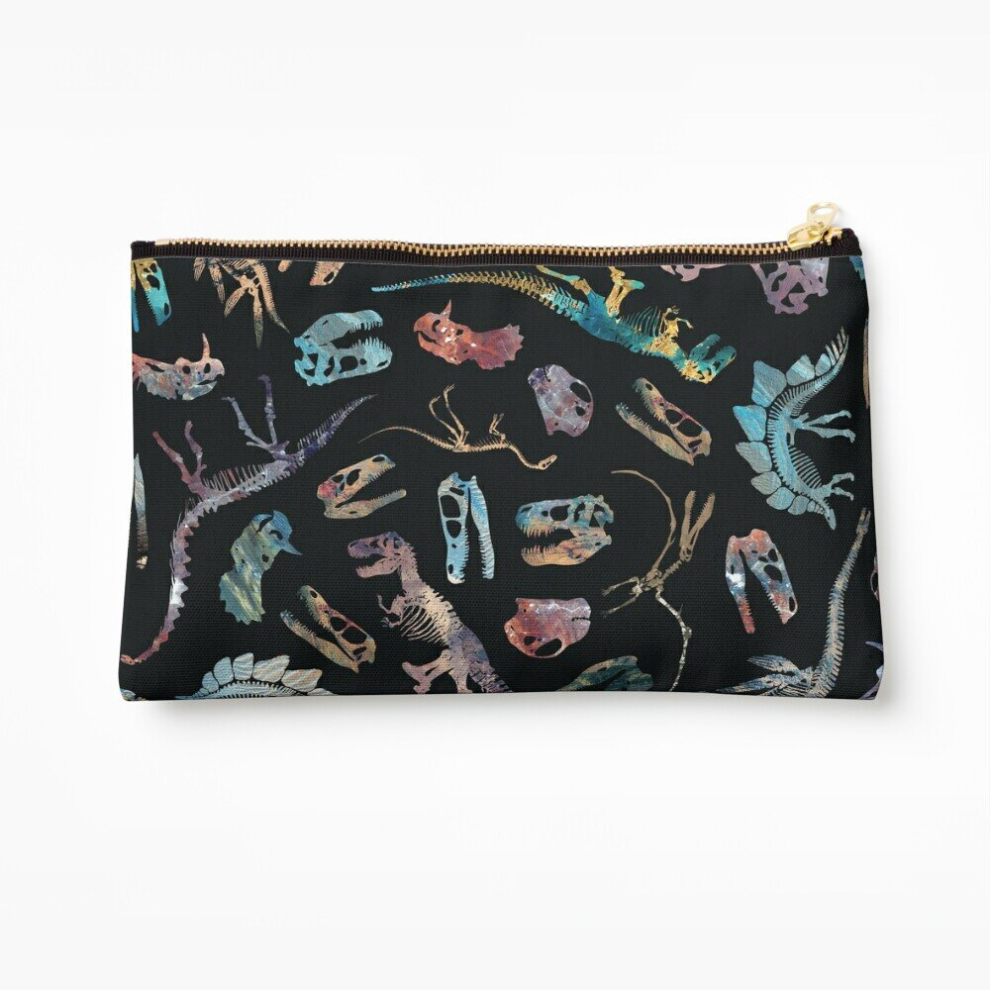 Whibos Dark Makeup Bag Dinosaurs (Dark) Cosmetic Organizer Tyvek Paper Bags Zipper Pouch