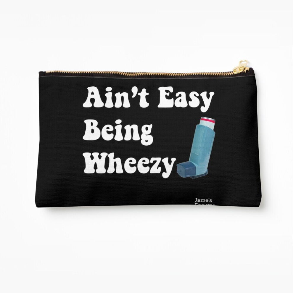 Whibos Makeup Bag Ain't Easy Being Wheezy W/ Asthma Inhaler - Jame's Designs Cosmetic Organizer Tyvek Paper Bags Zipper Pouch
