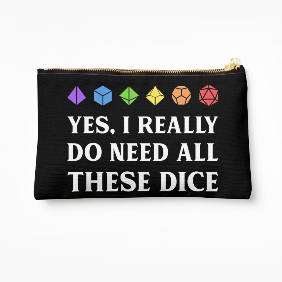 Whibos Makeup Bag I Really Do Need All These Dice Tabletop Rpg Cosmetic Organizer Tyvek Paper Bags Zipper Pouch