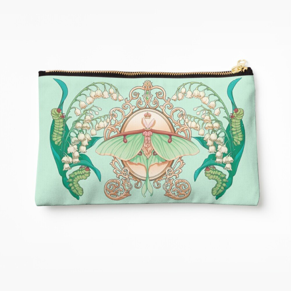 Whibos Makeup Bag Moon Moth Cosmetic Organizer Tyvek Paper Bags Zipper Pouch