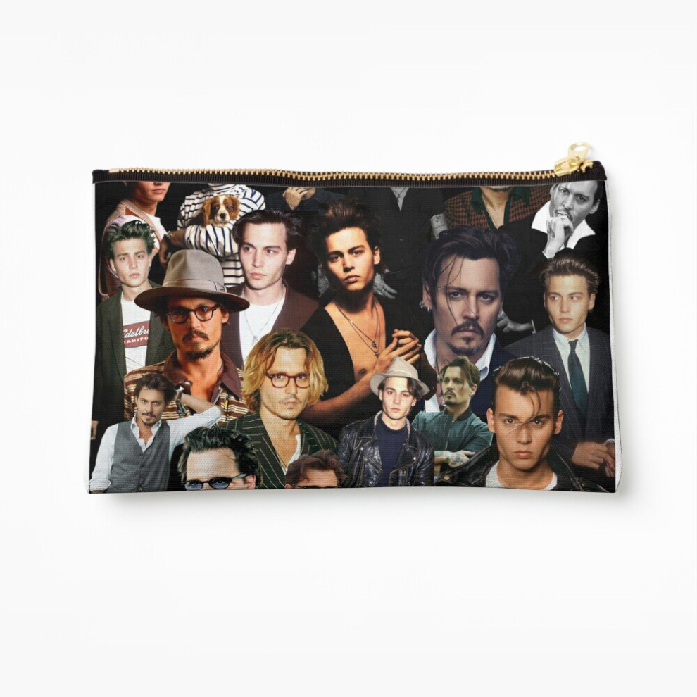 Whibos Makeup Bag Johnny Depp Sexy Collage Cosmetic Organizer Tyvek Paper Bags Zipper Pouch