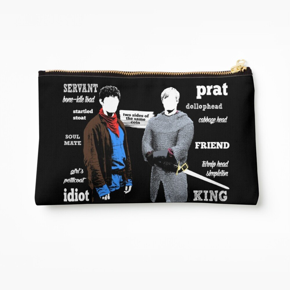 Whibos Makeup Bag Merlin And Arthur Titles Cosmetic Organizer Tyvek Paper Bags Zipper Pouch
