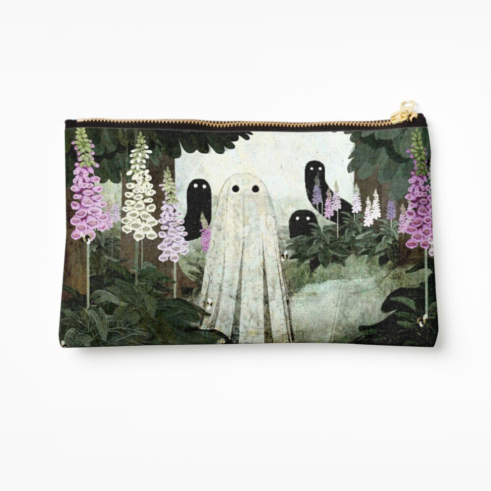 Whibos Makeup Bag Foxglove Ghosts Cosmetic Organizer Tyvek Paper Bags Zipper Pouch