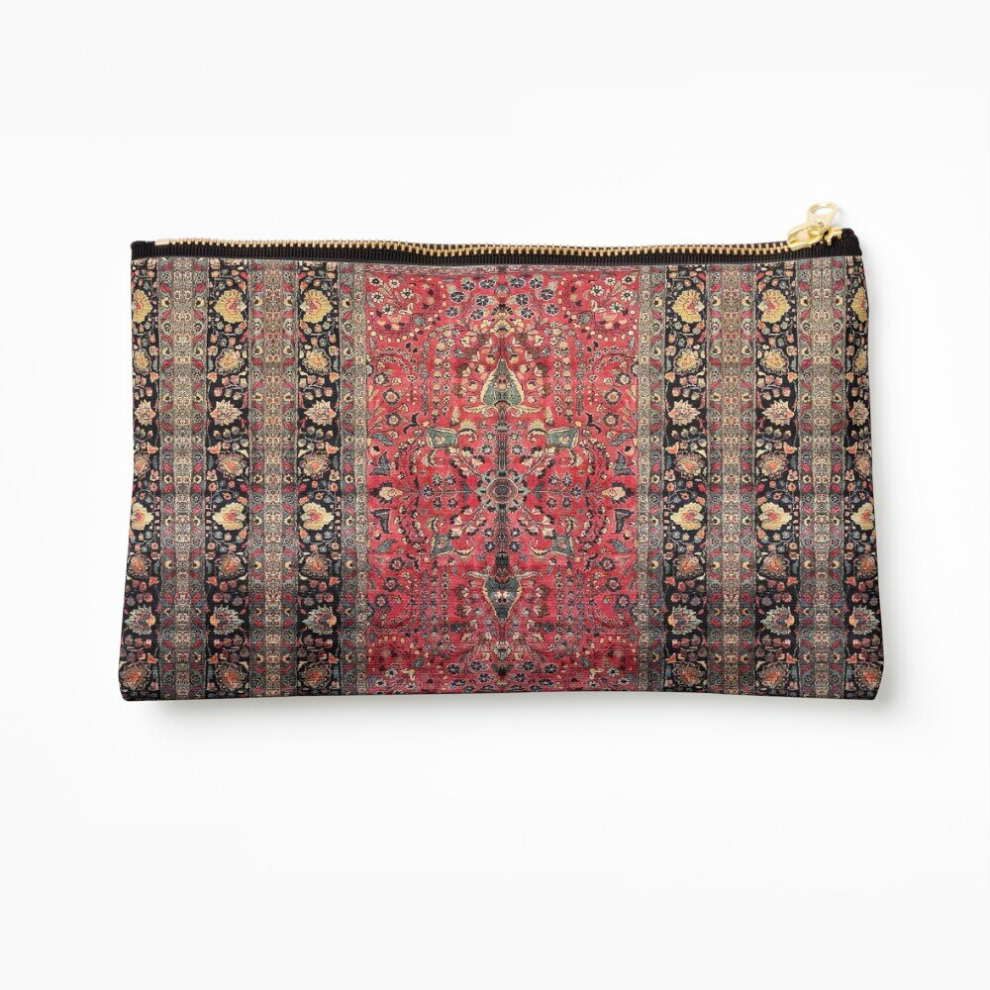 Whibos Makeup Bag Antique Persian Red Rug Cosmetic Organizer Tyvek Paper Bags Zipper Pouch