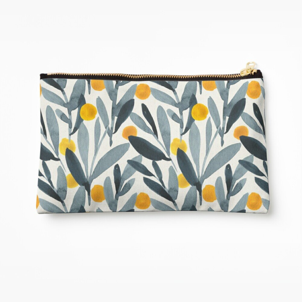 Whibos Indigo Makeup Bag Mustard Cosmetic Organizer Tyvek Paper Bags Zipper Pouch