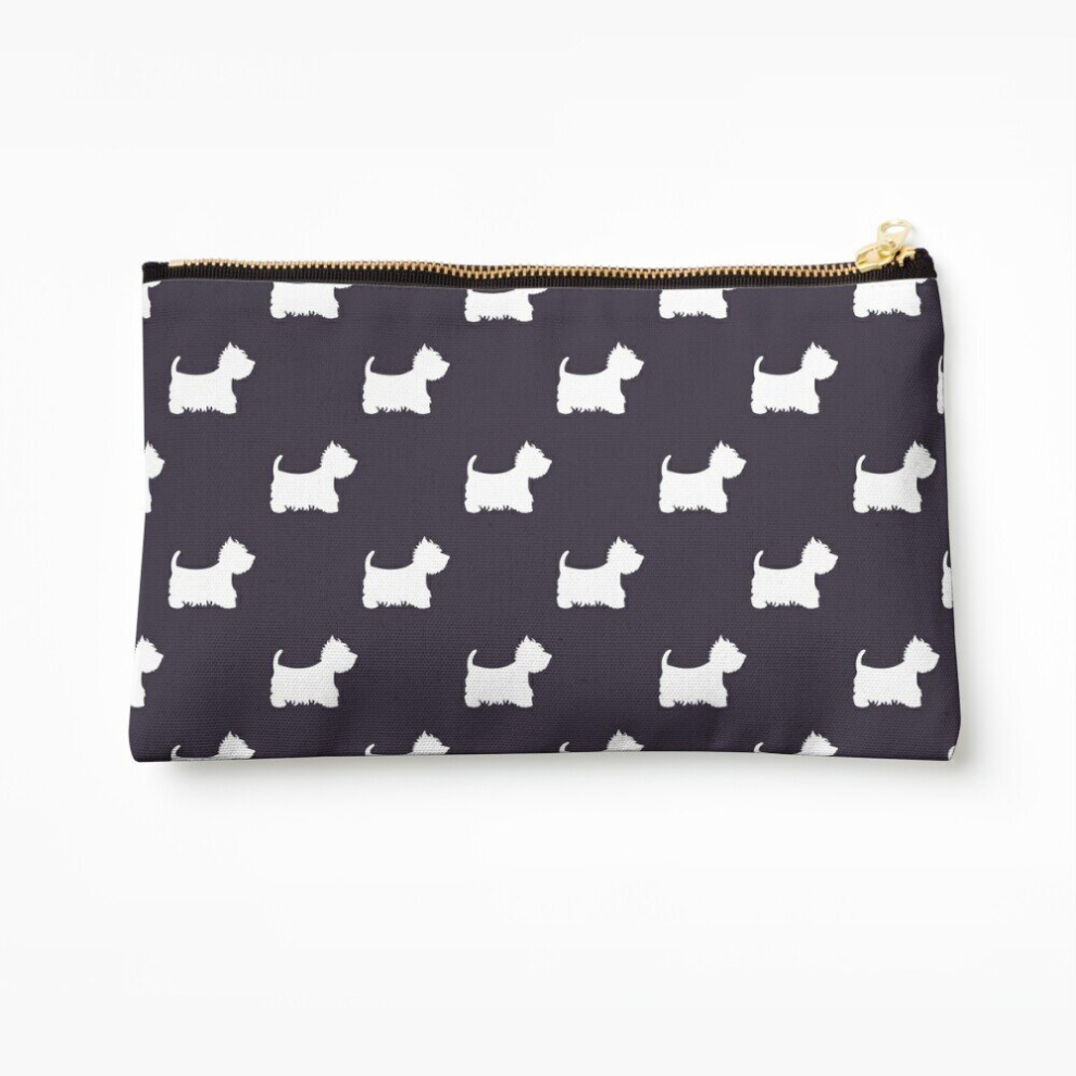 Whibos Makeup Bag Westie Cosmetic Organizer Tyvek Paper Bags Zipper Pouch
