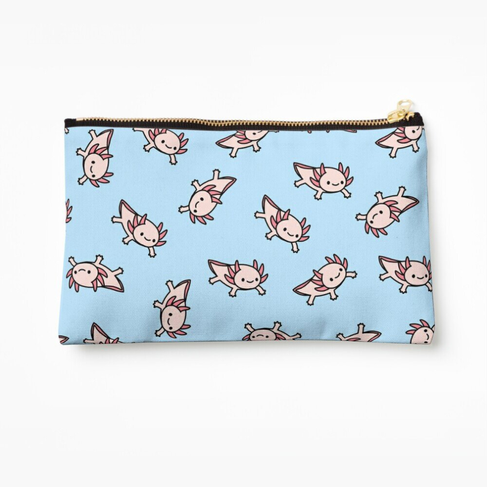 Whibos Makeup Bag Axolotl Cosmetic Organizer Tyvek Paper Bags Zipper Pouch