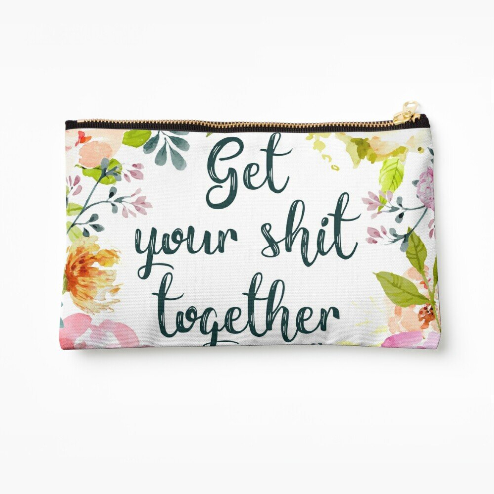Whibos Makeup Bag Get Your Shit Together Cosmetic Organizer Tyvek Paper Bags Zipper Pouch