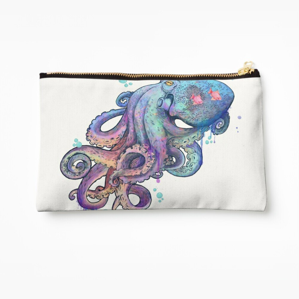 Whibos Makeup Bag Octopus Cosmetic Organizer Tyvek Paper Bags Zipper Pouch