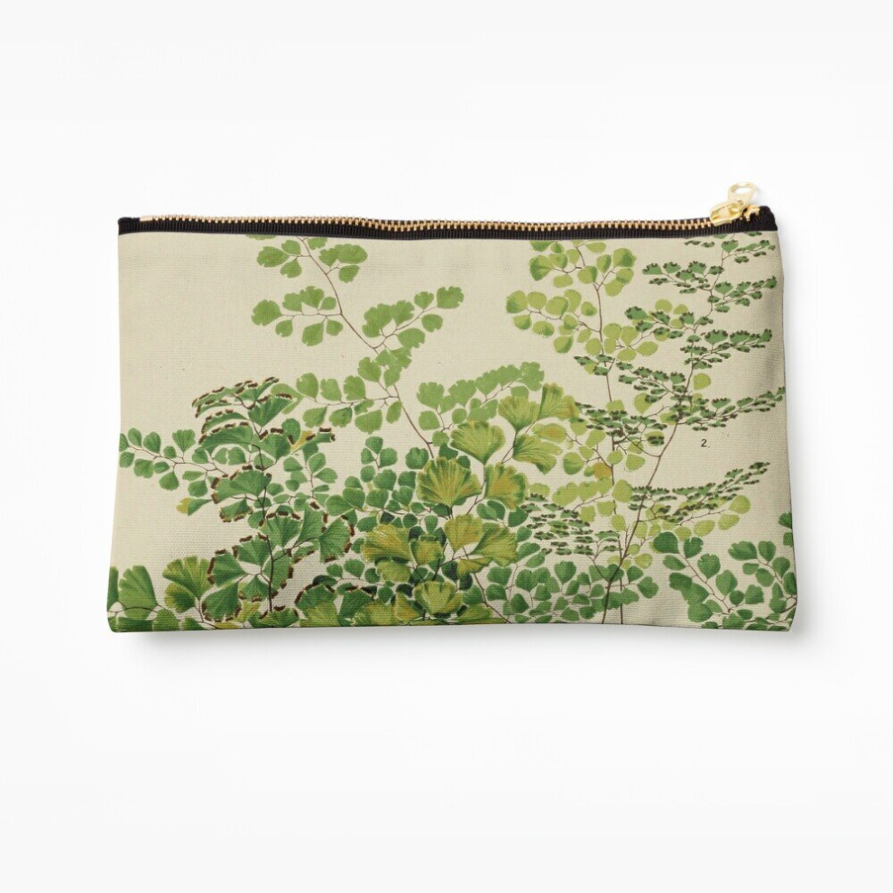 Whibos Makeup Bag Maidenhair Ferns Cosmetic Organizer Tyvek Paper Bags Zipper Pouch