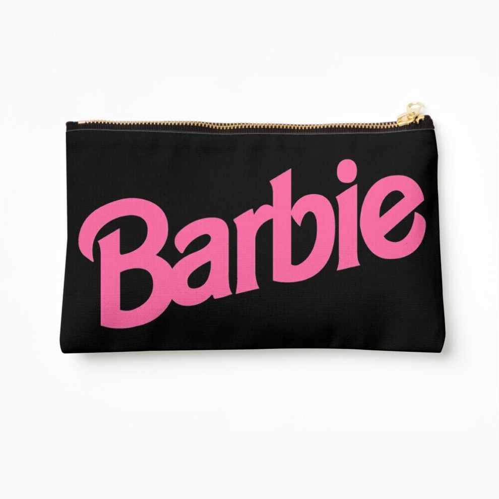 Whibos Black Makeup Bag Barbie Logo (Black) Cosmetic Organizer Tyvek Paper Bags Zipper Pouch