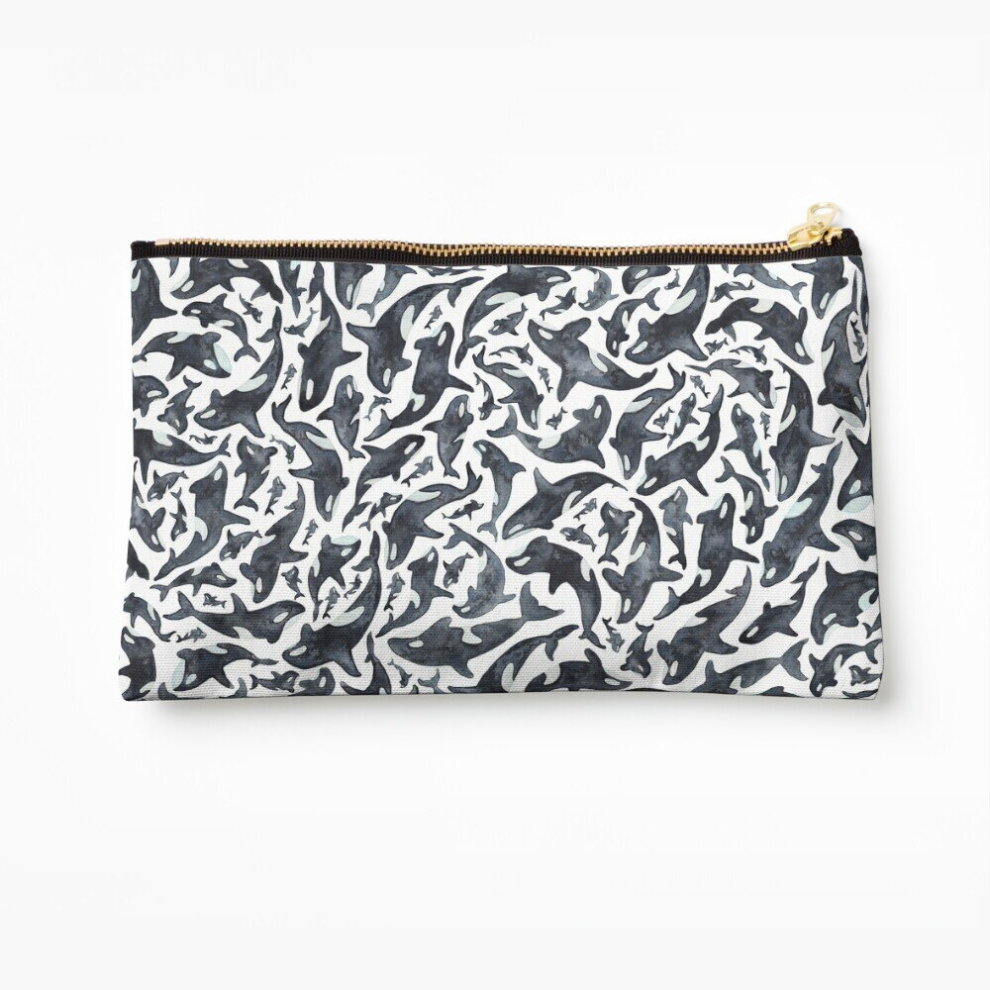 Whibos Makeup Bag Orcas Or Killer Whales Cosmetic Organizer Tyvek Paper Bags Zipper Pouch